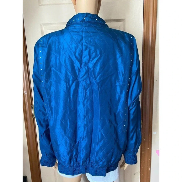 Vintage Rhoda Lynne 100% Silk Jacket Women Size M - Picture 2 of 6